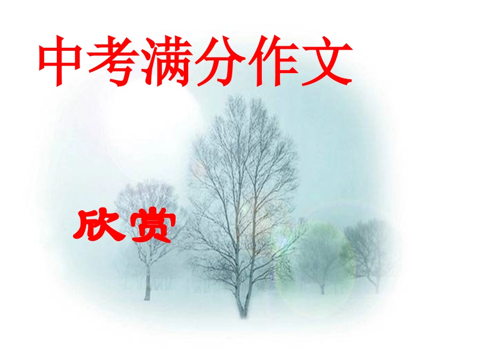 中考满分作文欣赏（1）_第1页