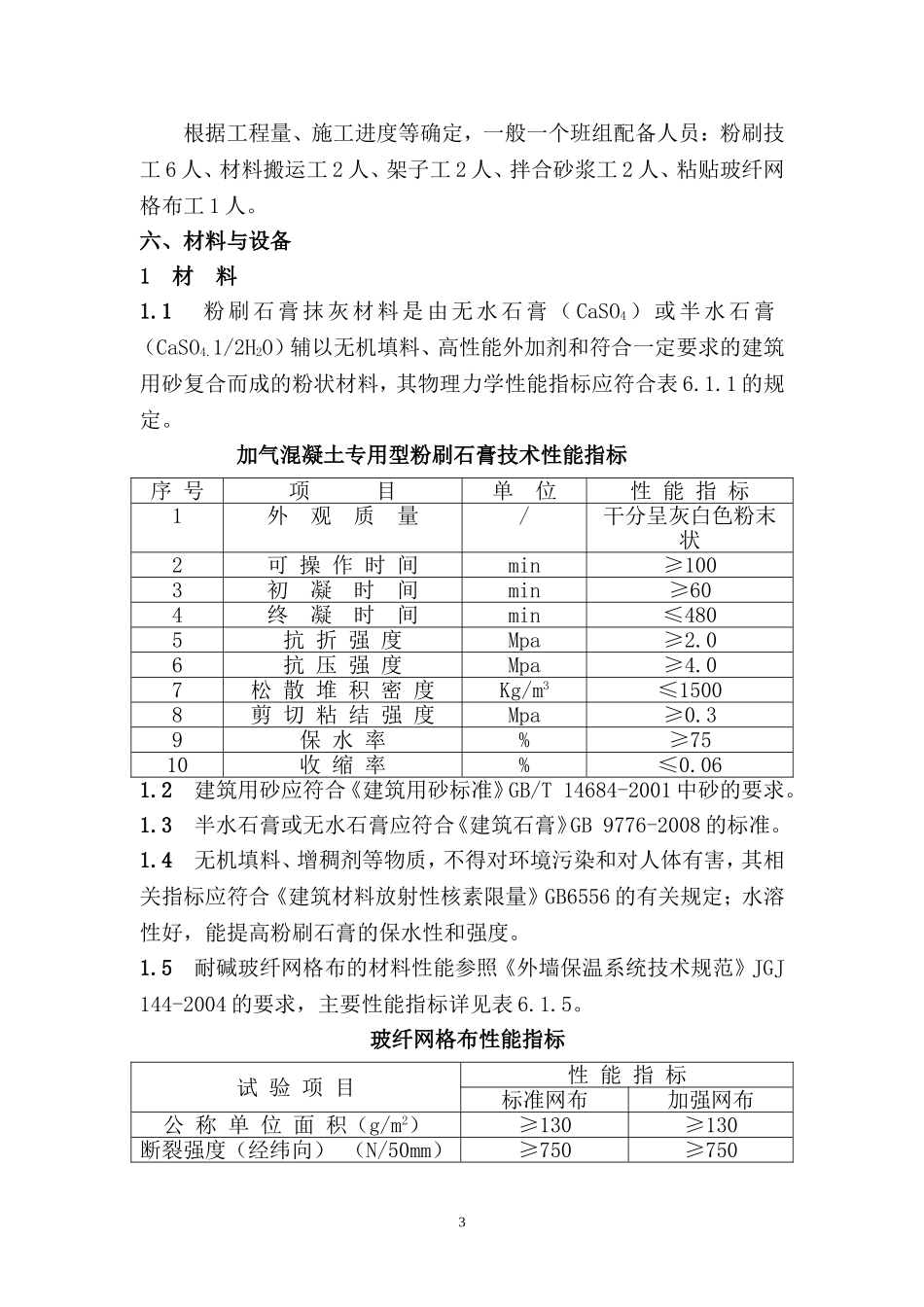 加气混凝土砌块墙体粉刷石膏抹灰施工工艺方法_第3页