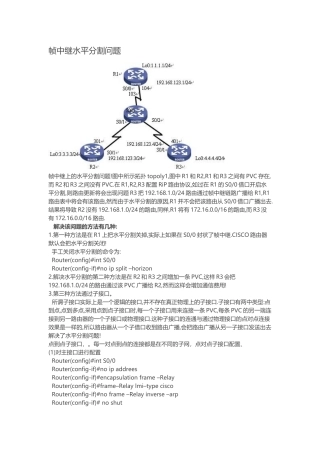 帧中继水平分割问题
