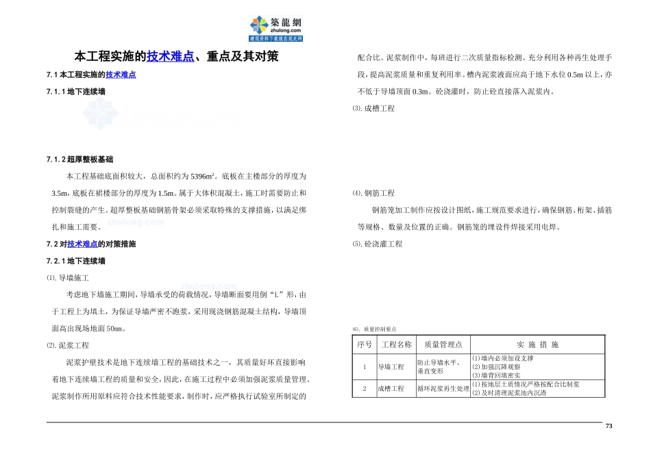 商业办公楼工程难点、重点_第1页