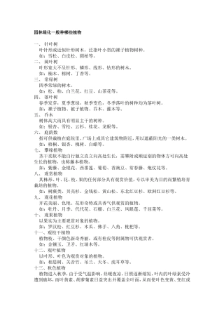 园林绿化一般种哪些植物