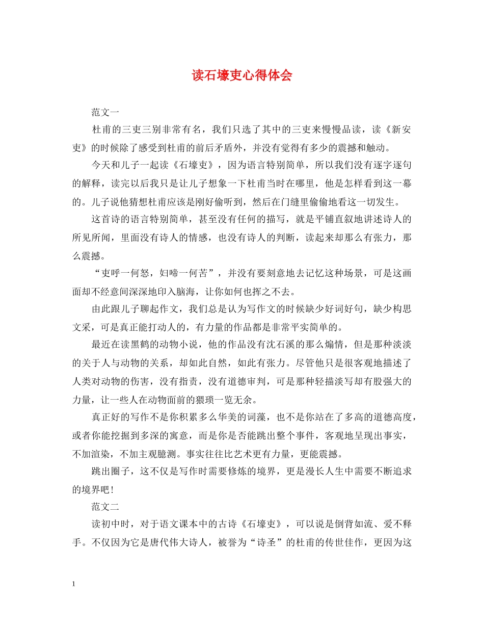 读石壕吏心得体会 _第1页