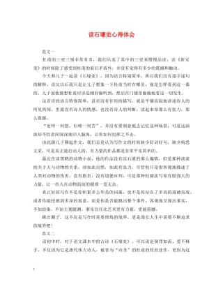 读石壕吏心得体会 