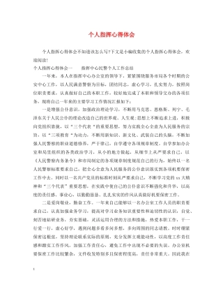 个人指挥心得体会 