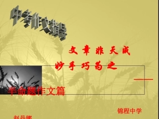 中考作文指导(公开课)