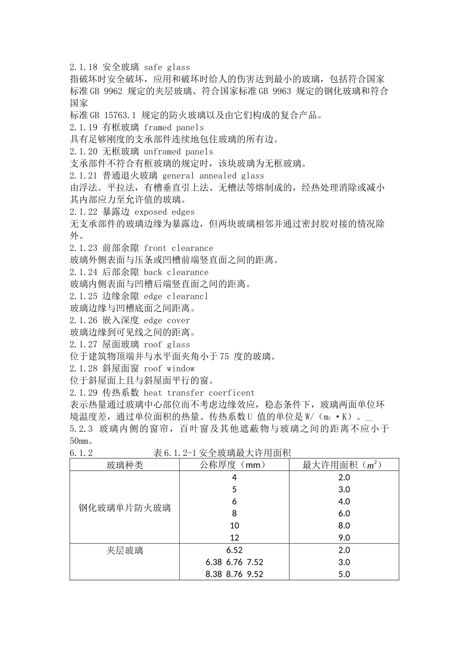 建筑玻璃应用技术规程常用部分_第2页