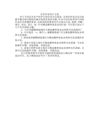 分层作业设计方案