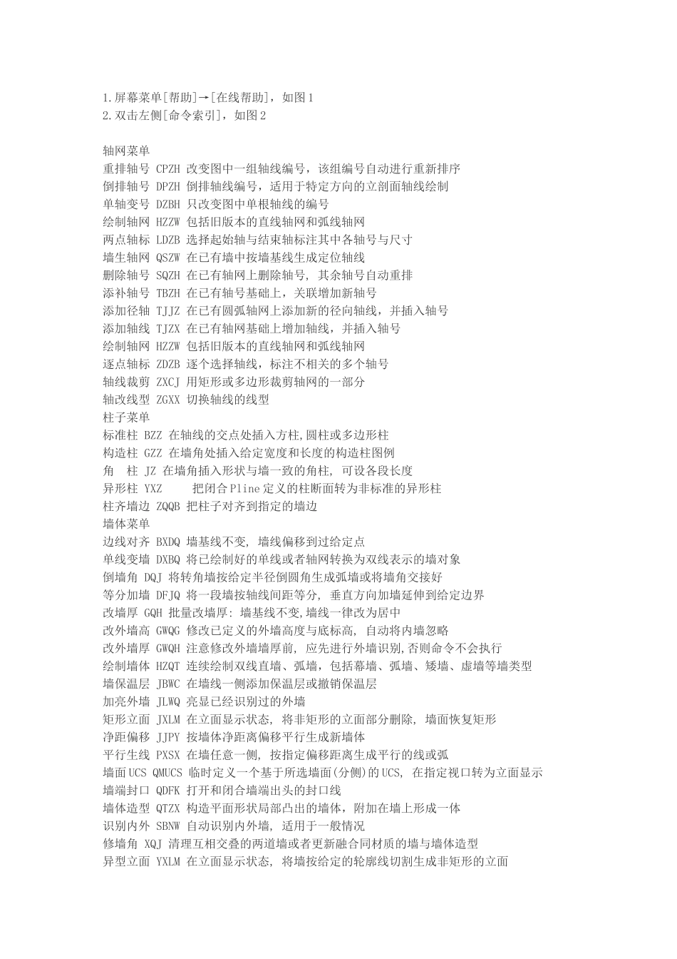 天正快捷键完整版_第1页