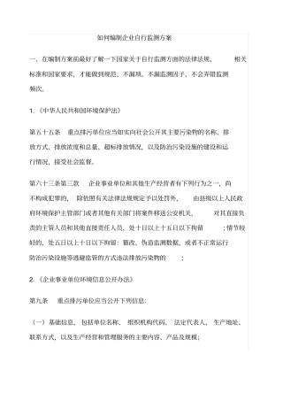 企业自行监测方案