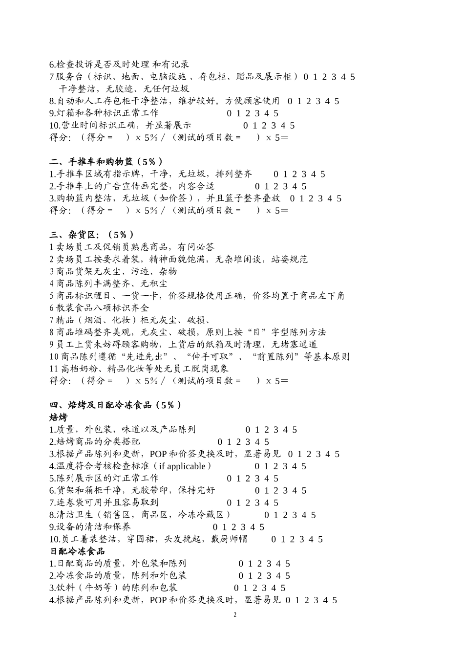 卖场营运管理评估2表_第2页