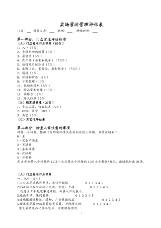 卖场营运管理评估2表