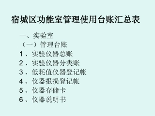 宿城区功能室管理使用台账汇总表