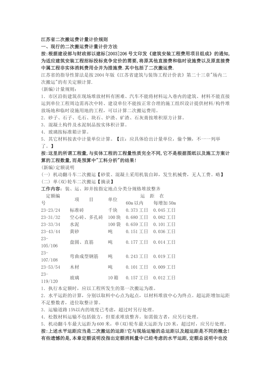 江苏省二次搬运费指导算法_第1页