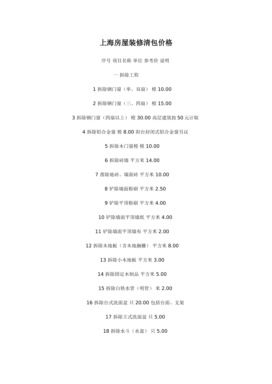 上海房屋装修清包价格_第1页