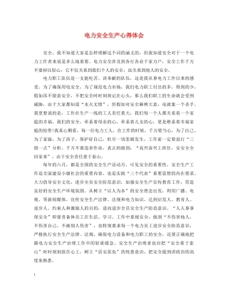 电力安全生产心得体会 (000001)