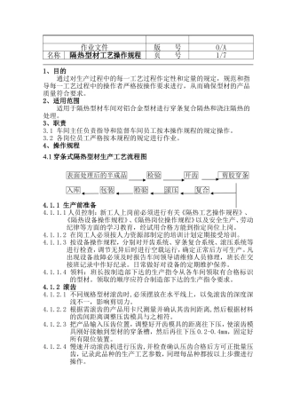 铝合金隔热型材工艺操作规程