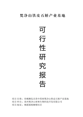 铁皮石斛(可研)