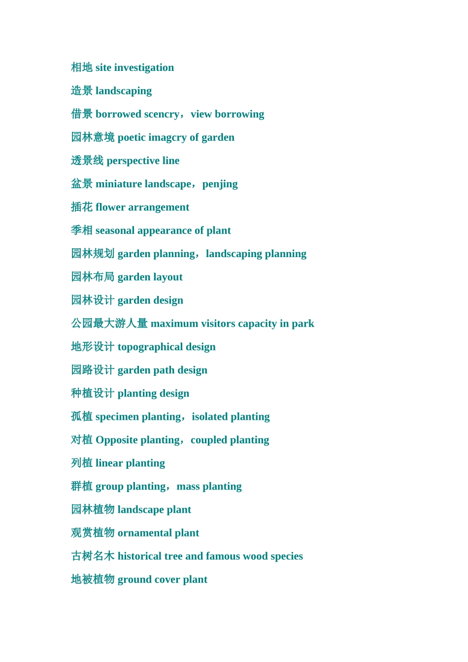 风景园林景观设计专业英语_第3页