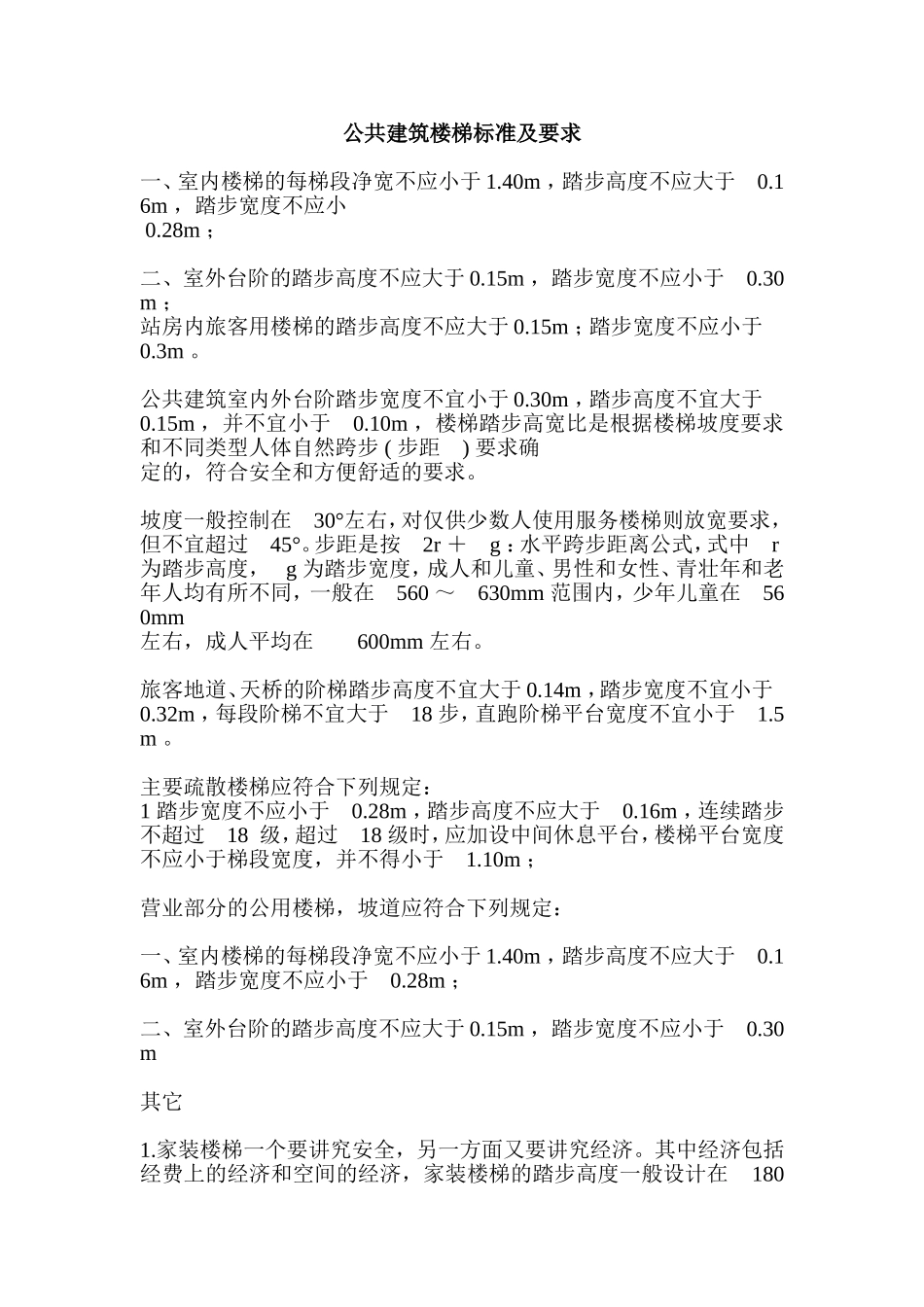 公共建筑楼梯标准及要求_第1页