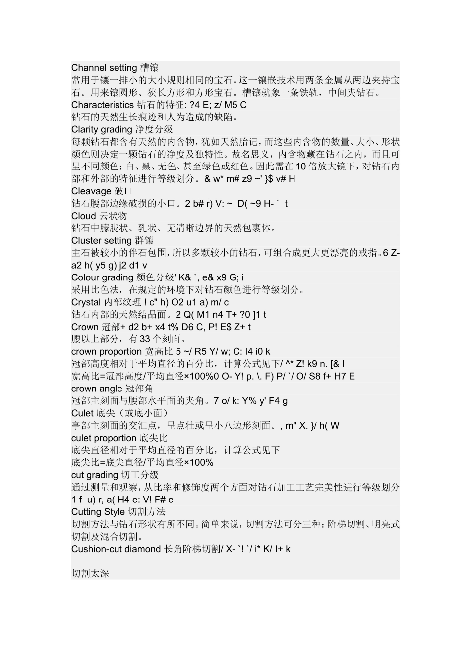 钻石英文的专业术语_第2页