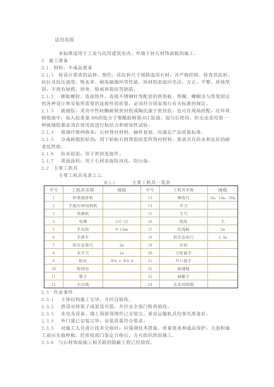 外墙干挂石材施工工艺标准_第1页