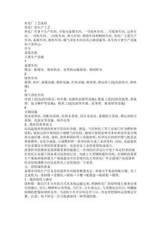 焦炉生产工艺