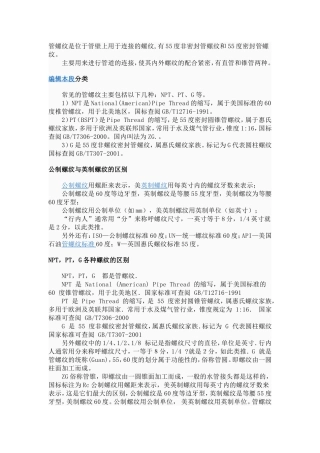 管螺纹和锥度螺纹的区别