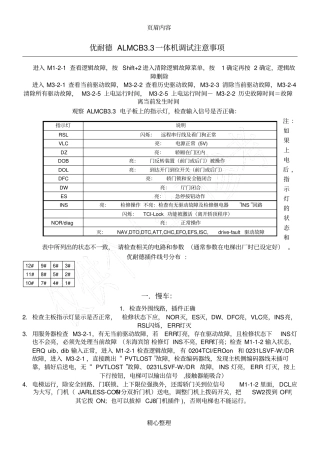 优耐德ALMCB3调试注意事项