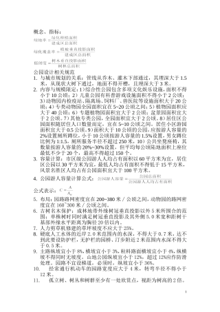 公园设计相关规范