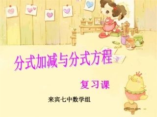 分式与分式方程复习