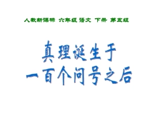 真理诞生于一百个问号之后 (2)