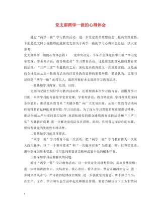 党支部两学一做的心得体会 