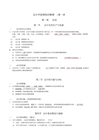 会计学原理知识点总结