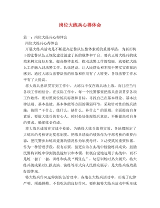 岗位大练兵心得体会 