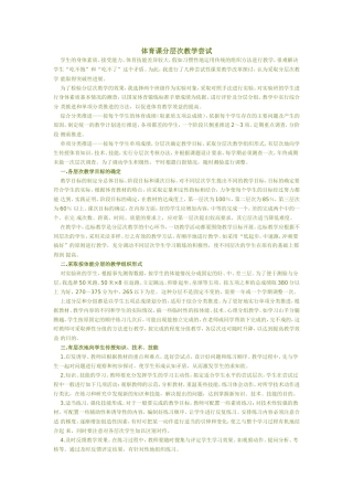 体育课分层次教学尝试