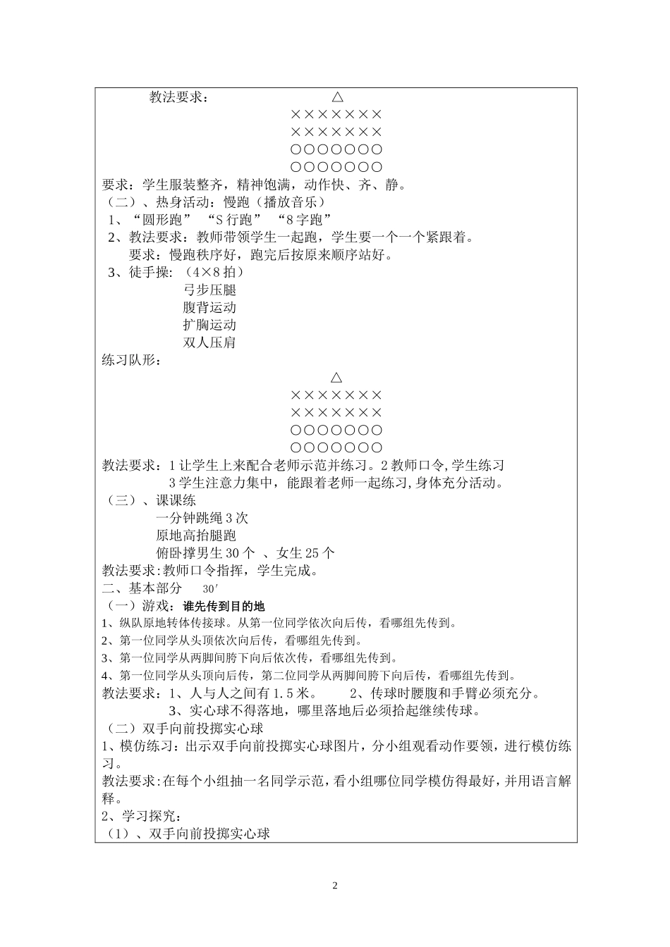 《双手向前投掷实心球》教案设计_第2页