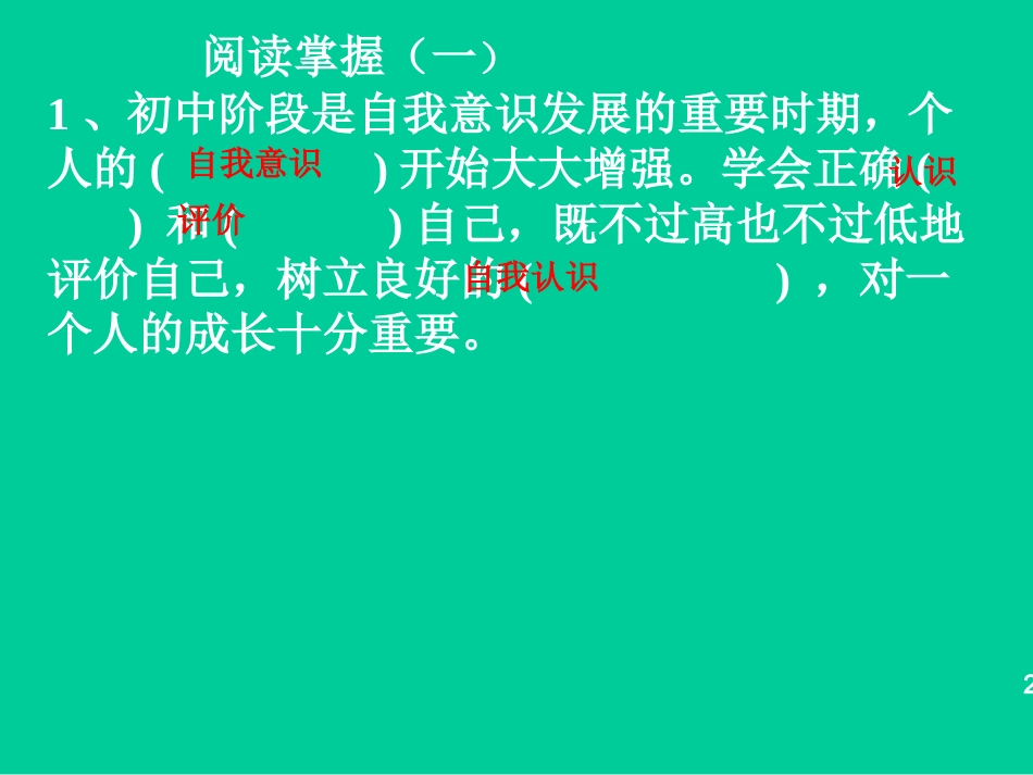 初中七年级政治课件亮出你自己_第2页