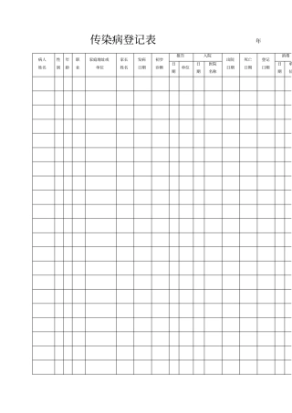 传染病登记表