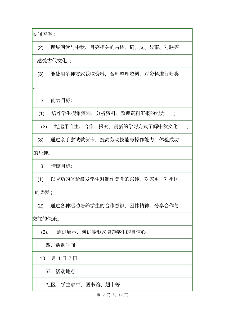传统节日活动实施方案活动方案_第2页