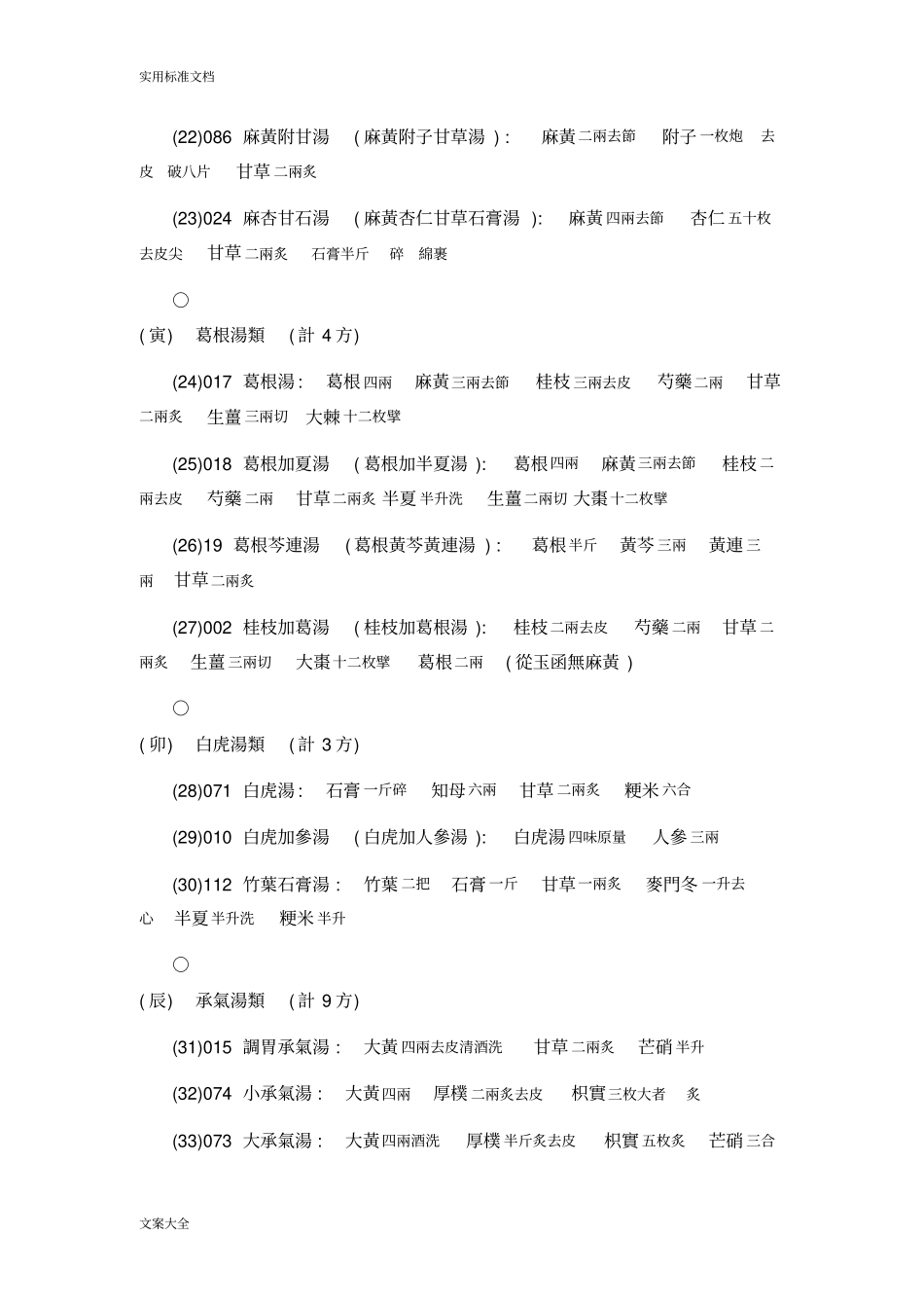 伤寒论全部药方分类录_第3页