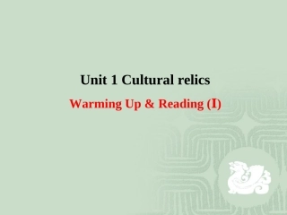 必修二Unit1WarmingUp&Reading(I)