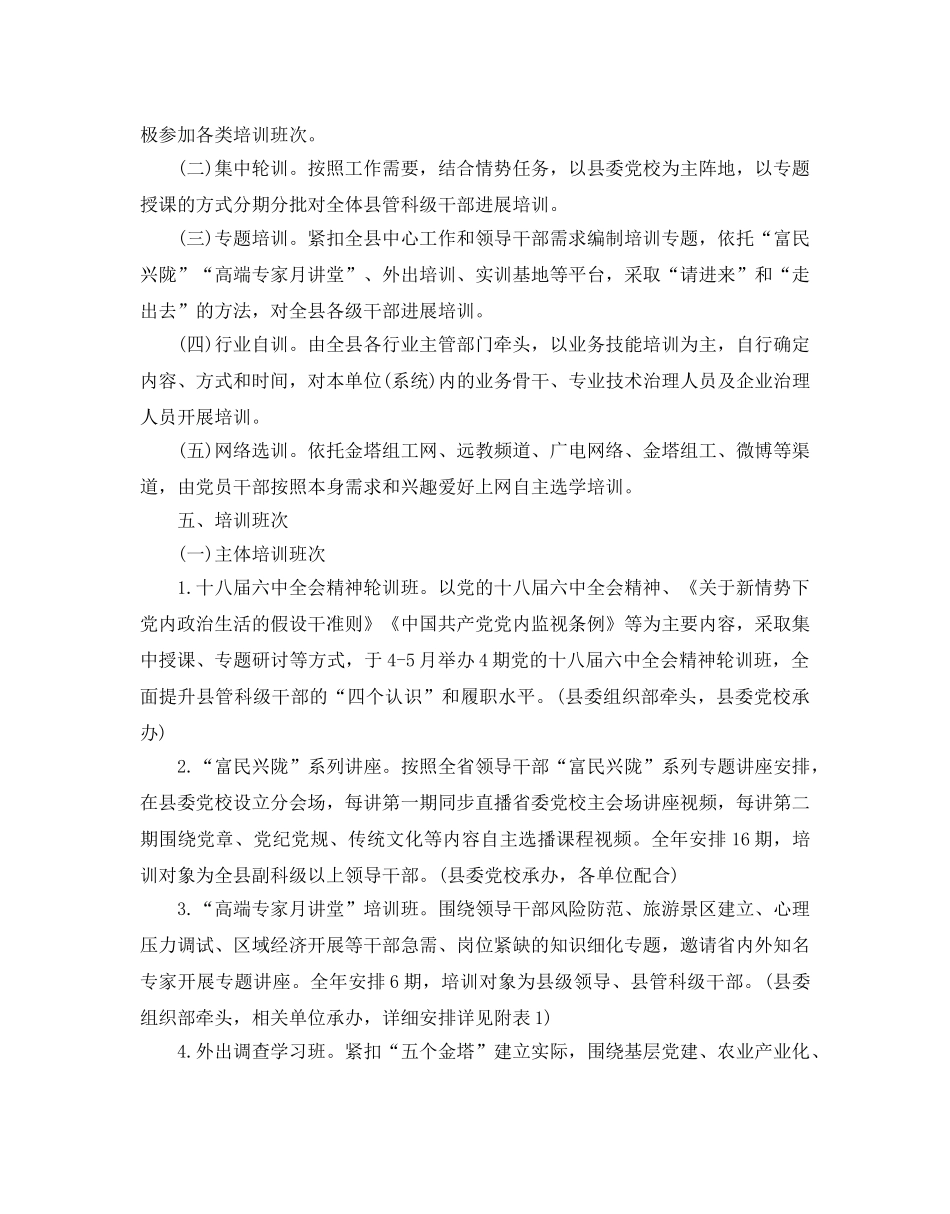 党员干部培训工作参考计划范文5篇 _第2页