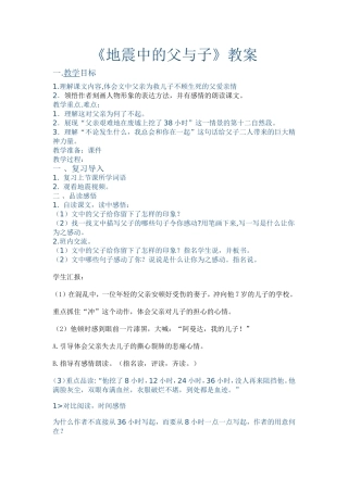 地震中的父与子教案