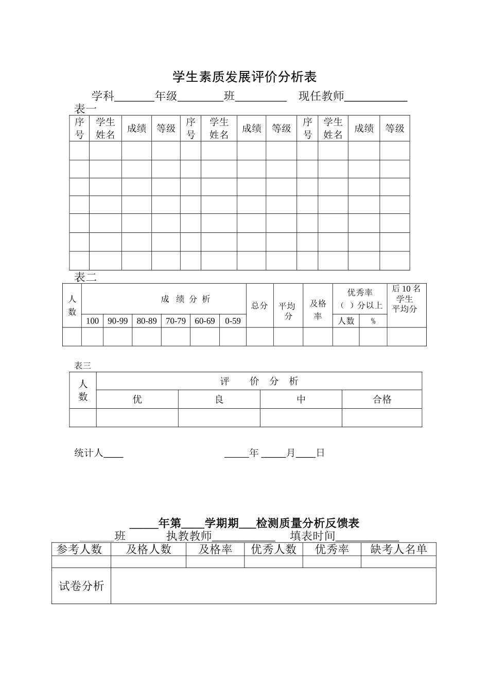学生素质发展评价分析表 (2)_第1页