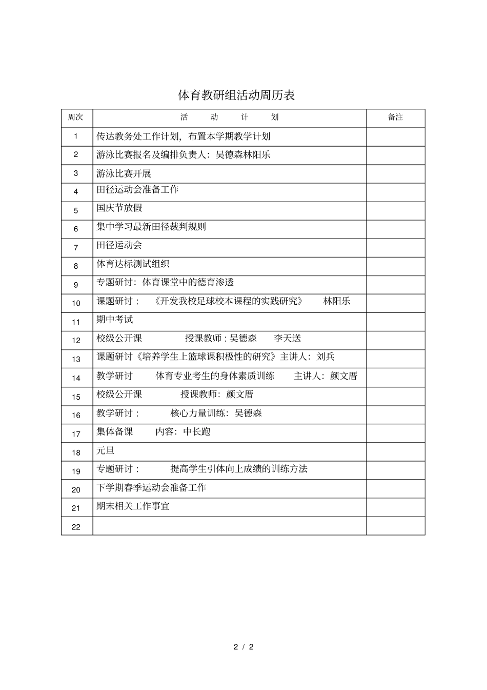 体育教研组工作计划_第2页