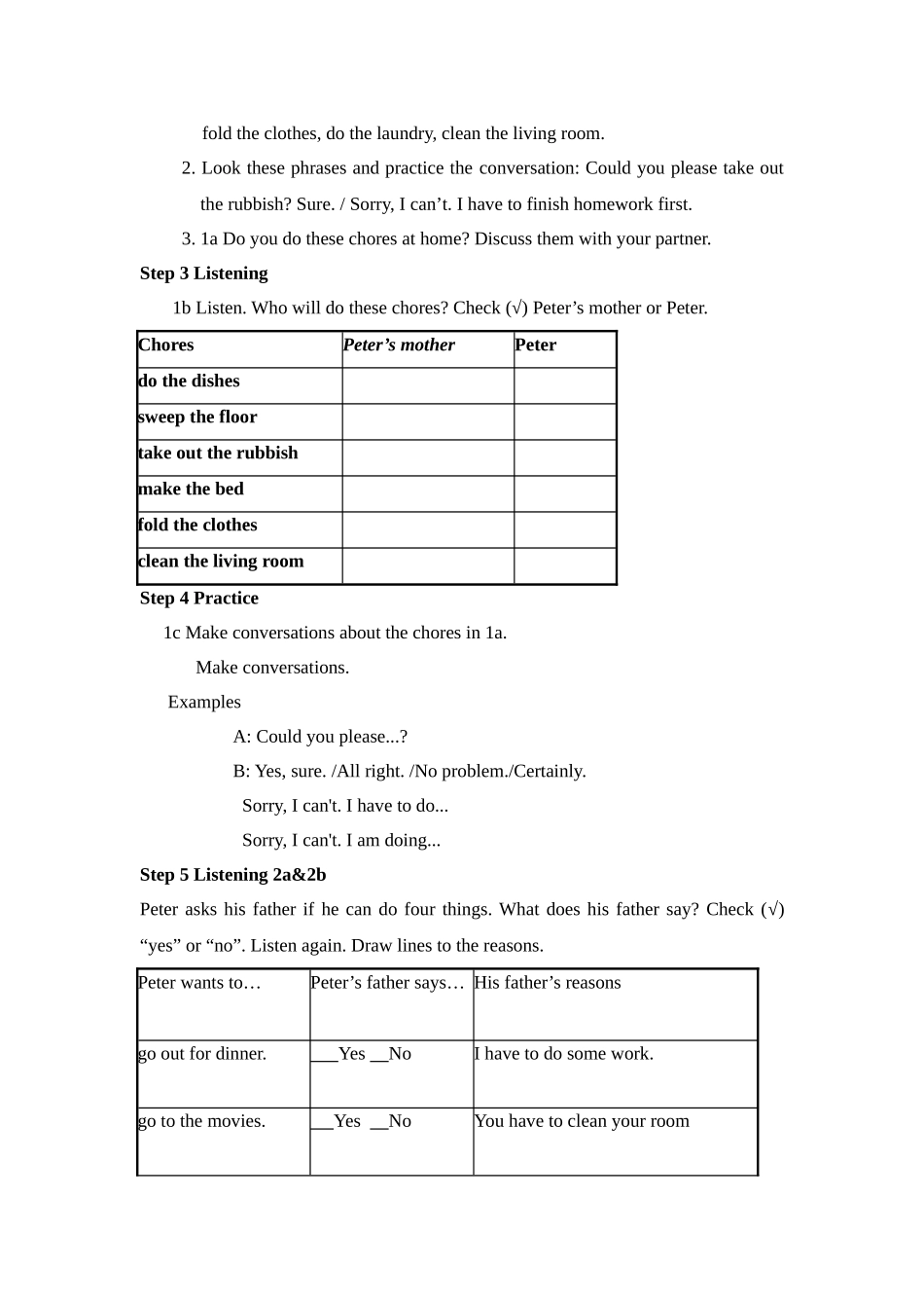 八年级英语下册：Unit3Couldyoupleasecleanyourroom教案_第2页