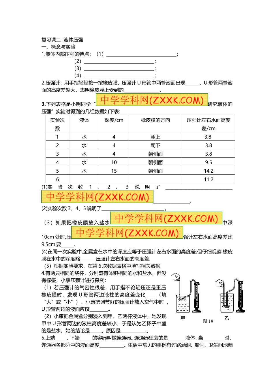 复习课二液体压强_第1页