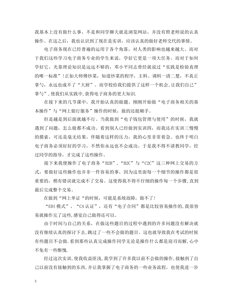 电子商务实训心得体会_电子商务实习心得怎么写 _第3页
