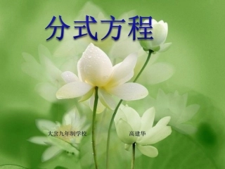 分式方程的解法