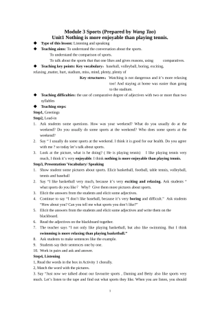 2013秋季新版外研版八年级英语上册Module3教案
